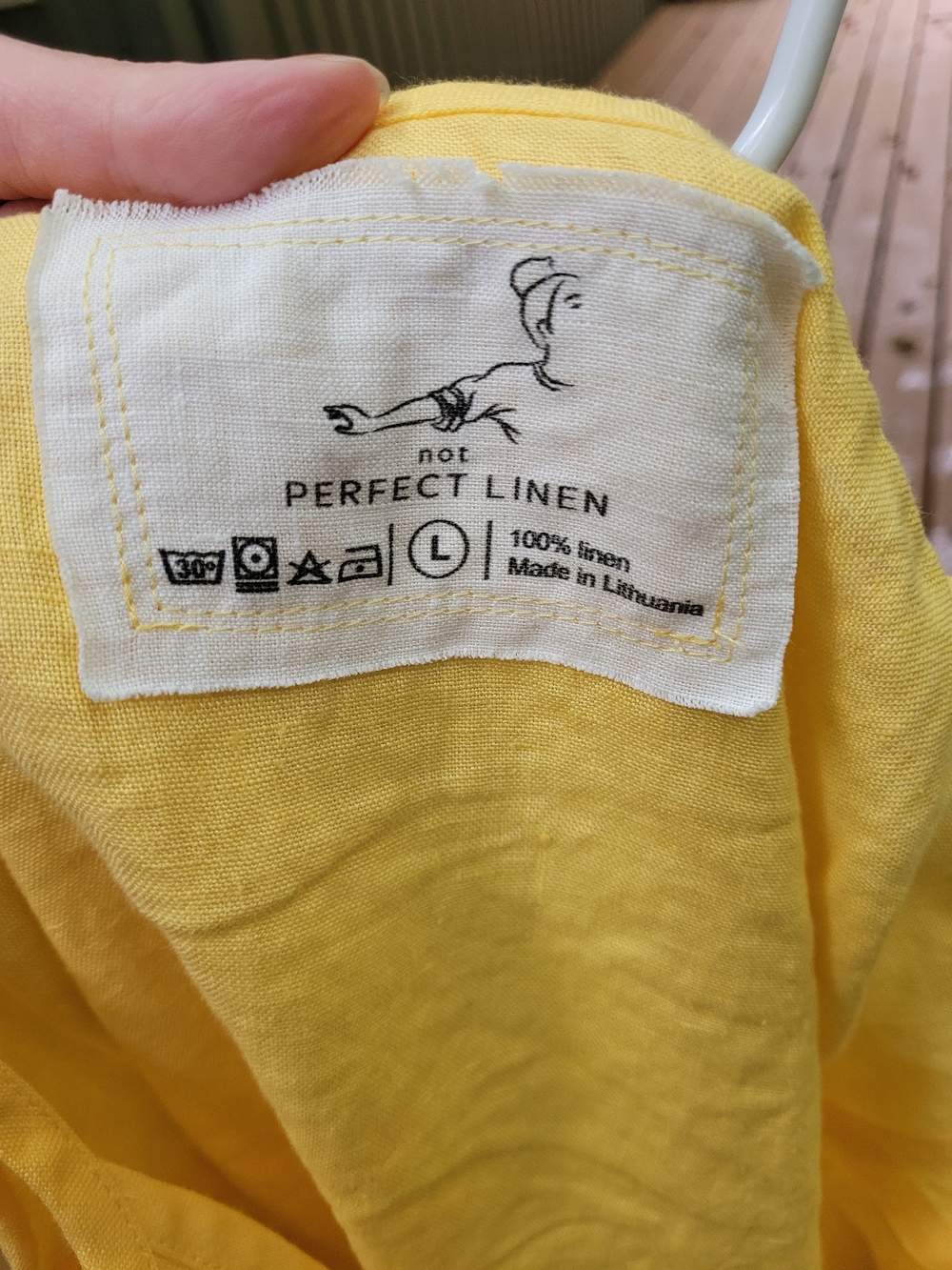 notPERFECTLINEN Soft Yellow V-Neck Linen Cami L - Picture 4 of 5